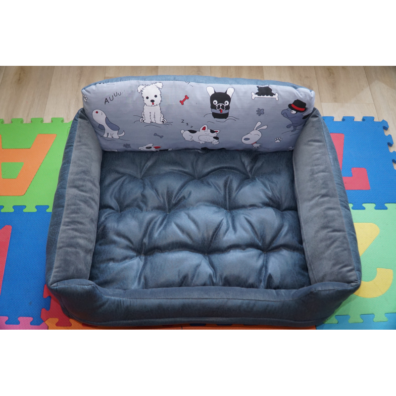 Затишне місце лежанка ліжко (50*40см, блисківки в бортиках) для кішки кота собаки з якісної меблевої тканини