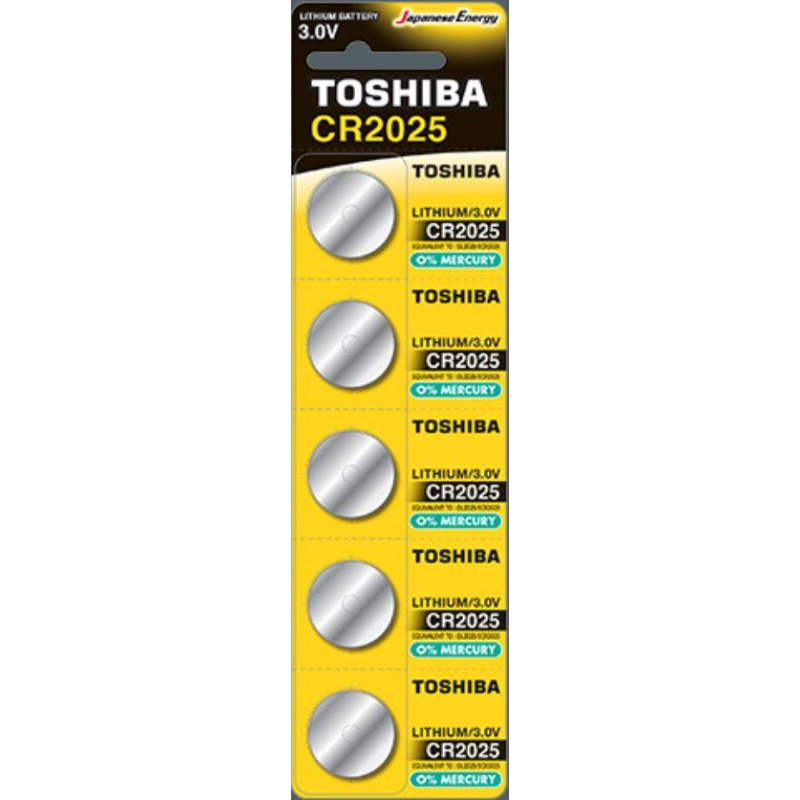Батарейка Toshiba CR2025 Lithium, 3.0 V, 1 шт.