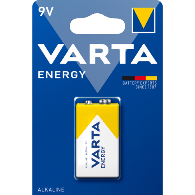 Батарейка VARTA Energy Alkaline 9V (Крона), лужна, 1 шт., ТІЛЬКИ ОРИГИНАЛ
