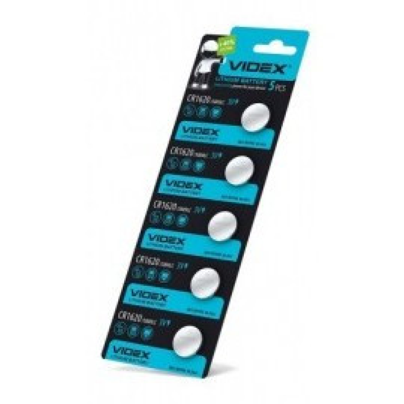 Батарейка Videx CR1620 Lithium, 3.0V, 100 шт.