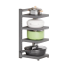 Полиця-підставка для каструль кухонна чотирирівнева з вуглецевої сталі з чотирма знімними полицями, сіра