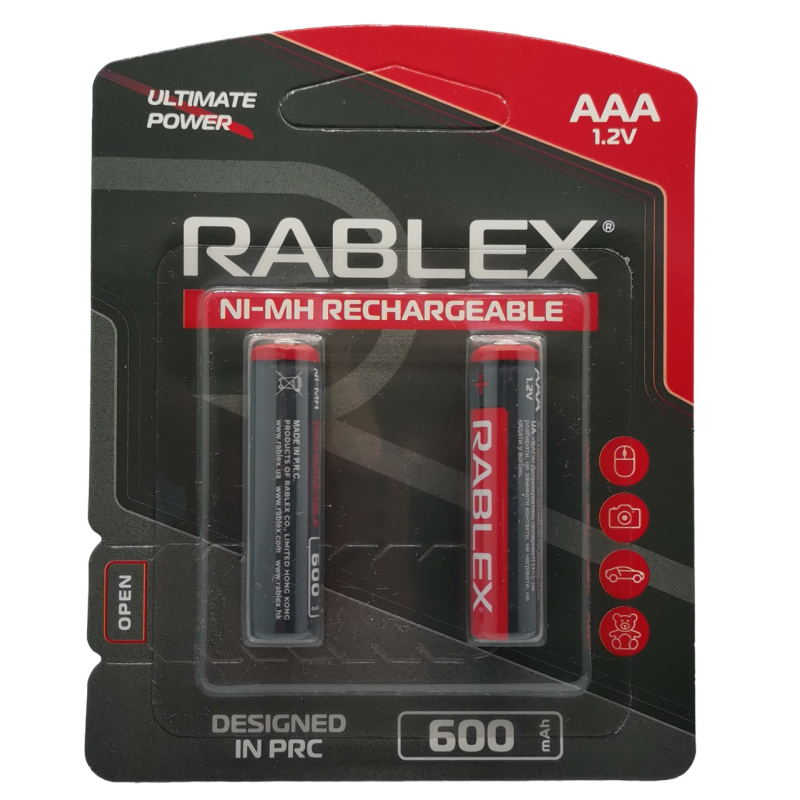 Акумулятор RABLEX R03 (AАА), 600 mAh Ni-MH, 2 шт.