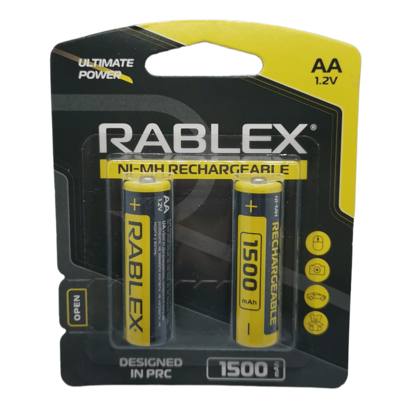 Аккумулятор RABLEX R6 (АА), 1500mAh Ni-MH, 2шт