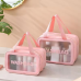 Косметичка зі штучної шкіри на 2 відділення у ванну для сухих і вологих речей, рожева