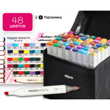 Набір двосторонніх спиртових маркерів Touch для малювання скетчів на спиртовій основі 48 штук, Відеоогляд!