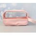 Набір косметичок жіночих 3 шт, для душу, рожеві, прозорі
