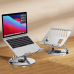 Підставка під ноутбук або планшет металева тримач холдер настільний для гаджетів з поворотом на 360 сіра