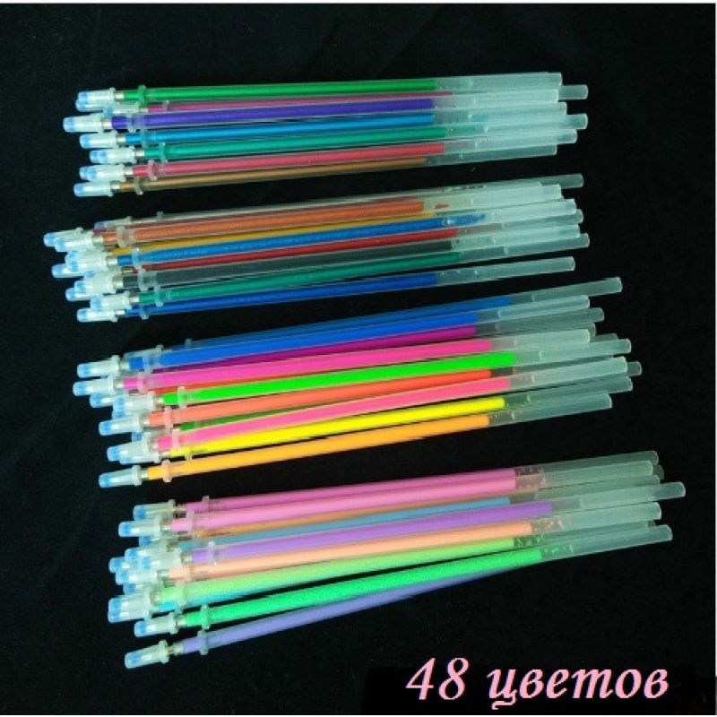 Набір 48шт кольорові гелеві стрижні ампулки