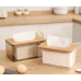 Органайзер-контейнер для серветок, пластиковий Розмір M з дерев“яною кришкою
