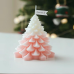 Свічка “Ялинка“ ручної роботи в рожевому кольорі