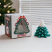 Свічка “Ялинка“ ручної роботи в темно-зеленому кольорі