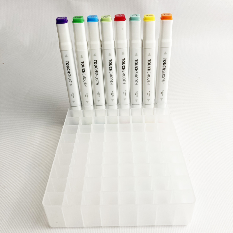 Підставка для маркерів органайзер для канцелярського приладдя 80 осередків Прозора