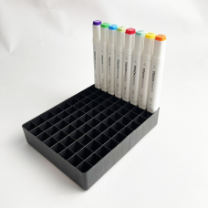Підставка для маркерів органайзер для канцелярського приладдя 80 осередків Чорна
