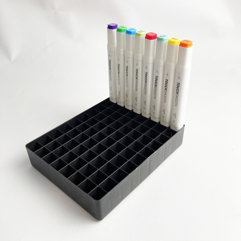 Підставка для маркерів органайзер для канцелярського приладдя 80 осередків Чорна