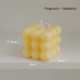 Свічка у формі бульбашковий куб у жовтому кольорі