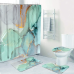 Набір килимків і шторки для ванної кімнати та душу, комплект шторки і килимки у ванну, бірюзовий колір