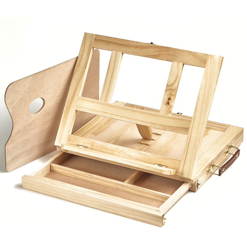 Дерев“яна підставка для малювання Wood Art міні мольберт з палітрою 3 в 1, дерев“яний мольберт для малювання