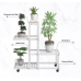 Стелаж із полицями для горщиків із квітами та рослинами металевий на 4 яруси колір білий