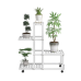 Стелаж із полицями для горщиків із квітами та рослинами металевий на 4 яруси колір білий