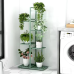 Стелаж для рослин на гумових колесах, металевий на 7 ярусів колір зелений