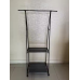 Вішалка для одягу підлогова з полицею для взуття металева чорна висота 151 см
