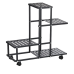 Стелаж для рослин металевий пересувний на 4 яруси колір чорний