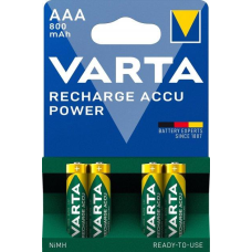 Акумулятор Varta Recharge ACCU R3 (AАА), 800 mAh Ni-MH, 4 шт., ТІЛЬКИ ОРИГІНАЛ, 68грн/шт
