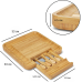Дошка, обробна, сервірувальна, бамбукова з висувним ящиком ножейдля сиру, дошка для закусок, 33х33х4, 5 см