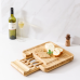 Дошка, обробна, сервірувальна, бамбукова з висувним ящиком ножейдля сиру, дошка для закусок, 33х33х4, 5 см