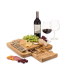 Дошка сервірувальна з набором ножів для сиру, бамбукова менажниця дегустаційна з аксесуарами 34х34х4см