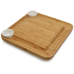 Бамбукова дошка для сиру з ножами і виделками, дерев“яна менажниця розміром 34×34×4 см