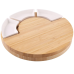 Дошка бамбукова кругла для сиру і закусок з ножами, дерев“яна сервірувальна менажниця діаметр 33 см