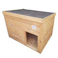 Дерев“яна будка “Ларі“ для великих порід собак Аллабая, Вівчарки, Хаскі (120*90*90см) - утеплена