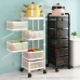 Металева полиця етажерка, підлоговий стелаж на колесах для зберігання, білий колір