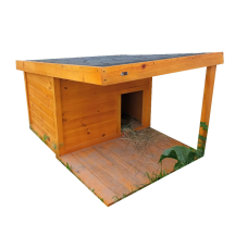 Дерев“яна будка для собаки “Азель“ з навісом (100*150*80 см) - утеплена